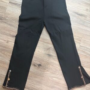 Black Pants with Beaded Hem